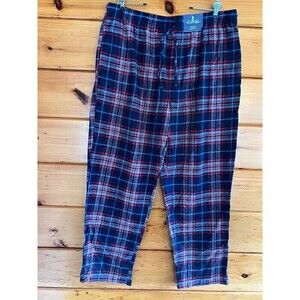 Stafford Plaid Soft  Sleep Pants Mens Xxlarge Black Red Regular Fit New
